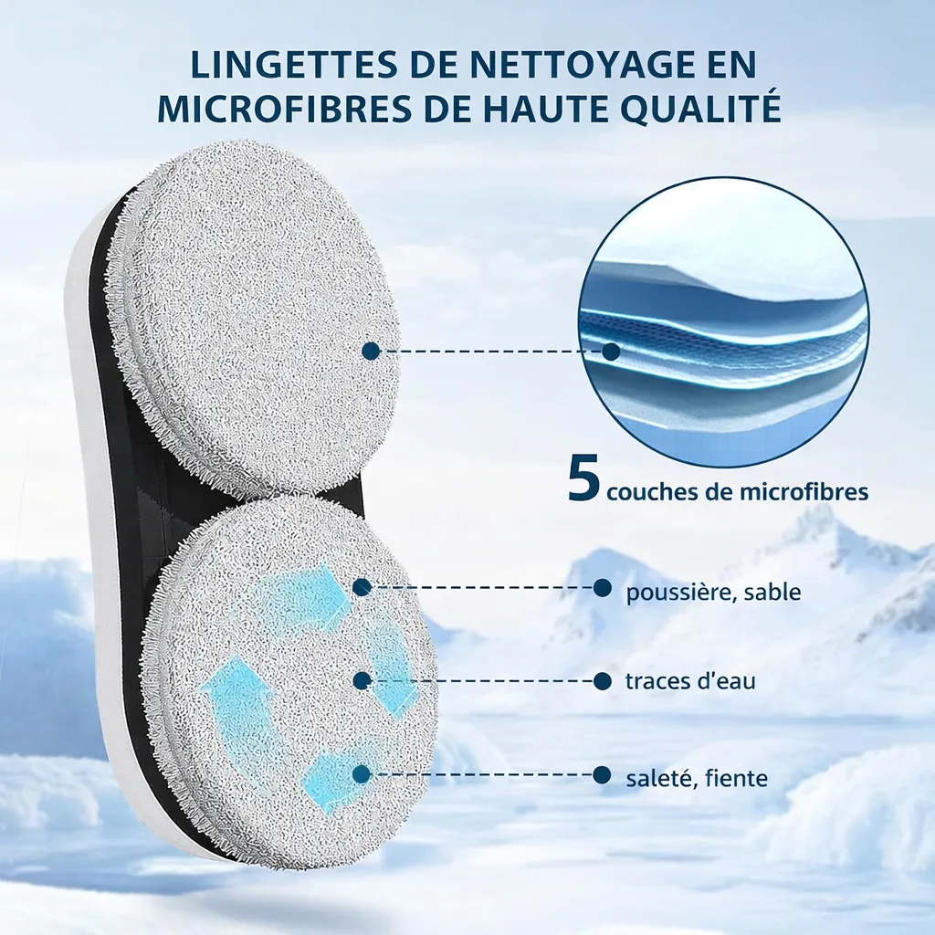 Chiffons microfibres reproduisant le geste manuel